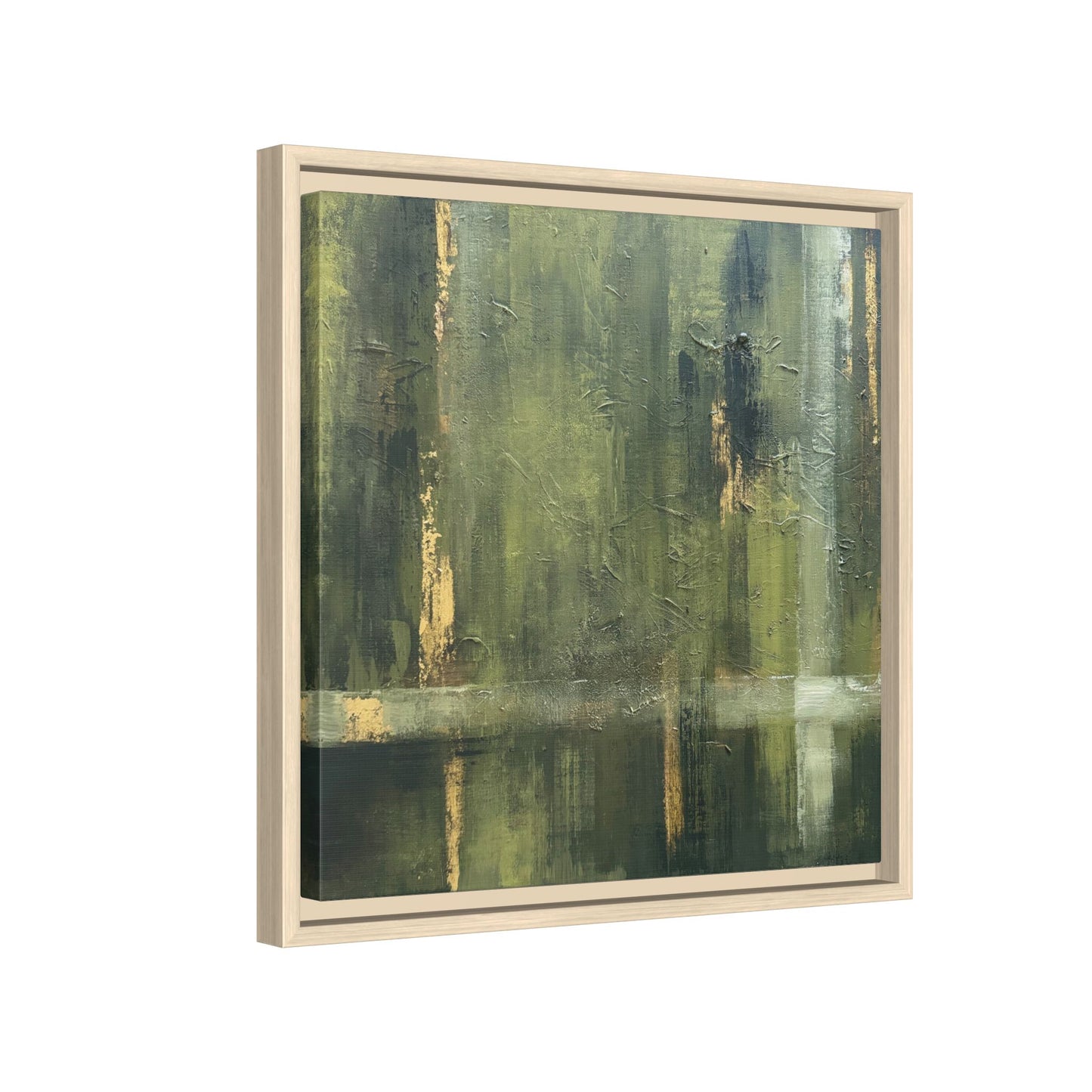 Abstract “Olive Green” Matte Canvas Framed Wall Art by AllessyArt