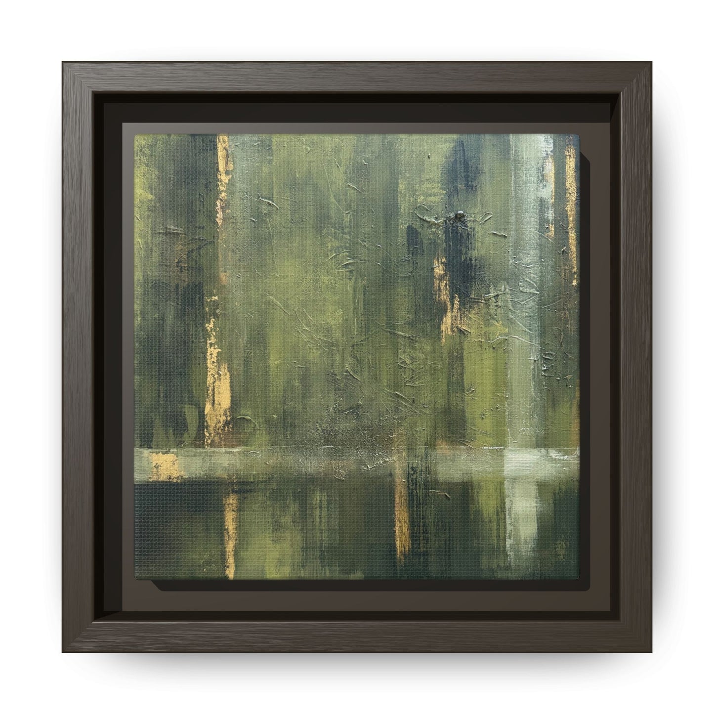 Abstract “Olive Green” Matte Canvas Framed Wall Art by AllessyArt