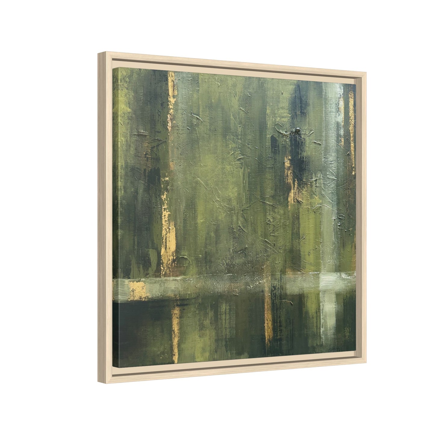 Abstract “Olive Green” Matte Canvas Framed Wall Art by AllessyArt
