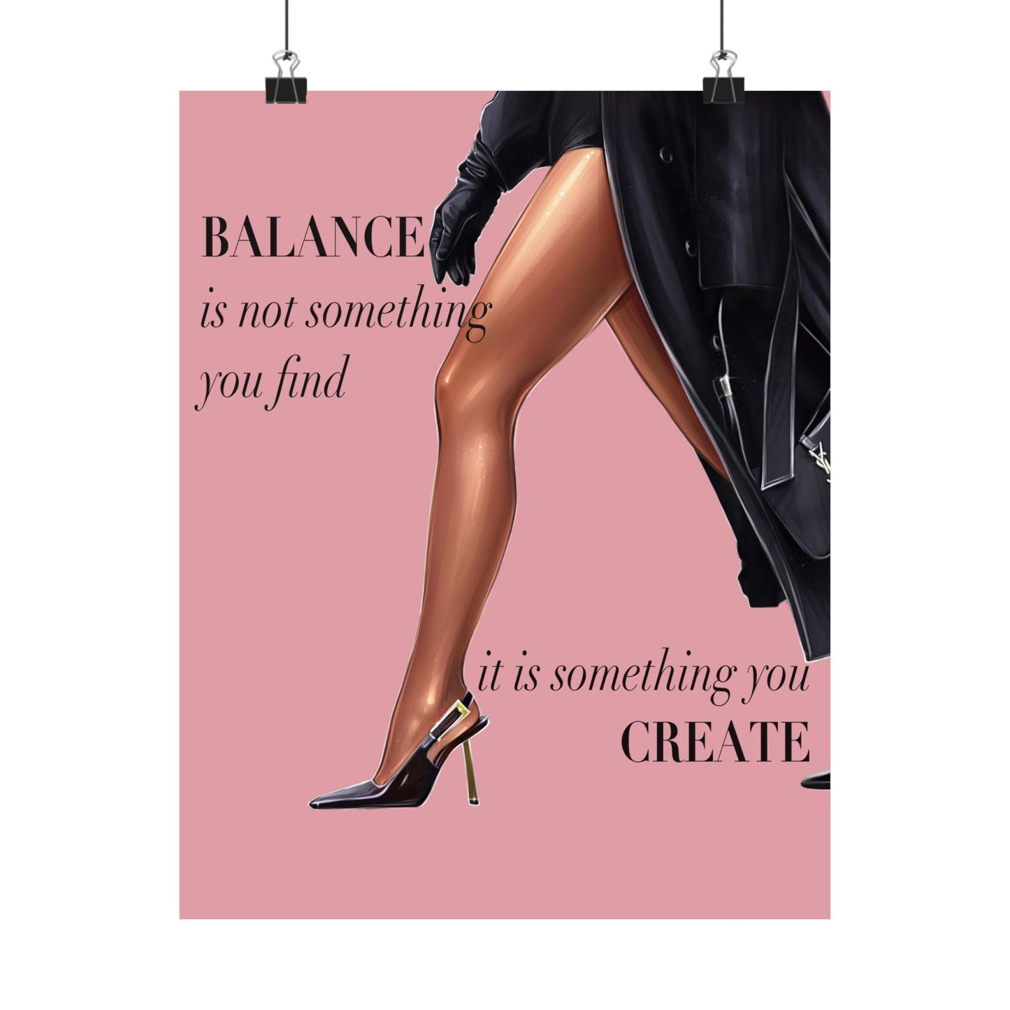 Pink Poster Balance Is Something You Create - Woman Poster Wall Art