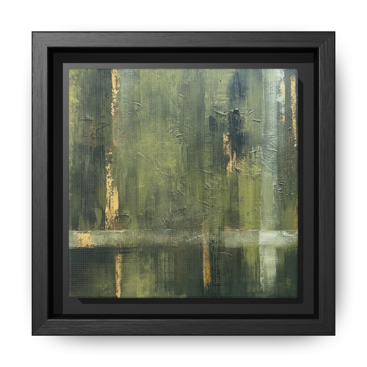 Abstract “Olive Green” Matte Canvas Framed Wall Art by AllessyArt