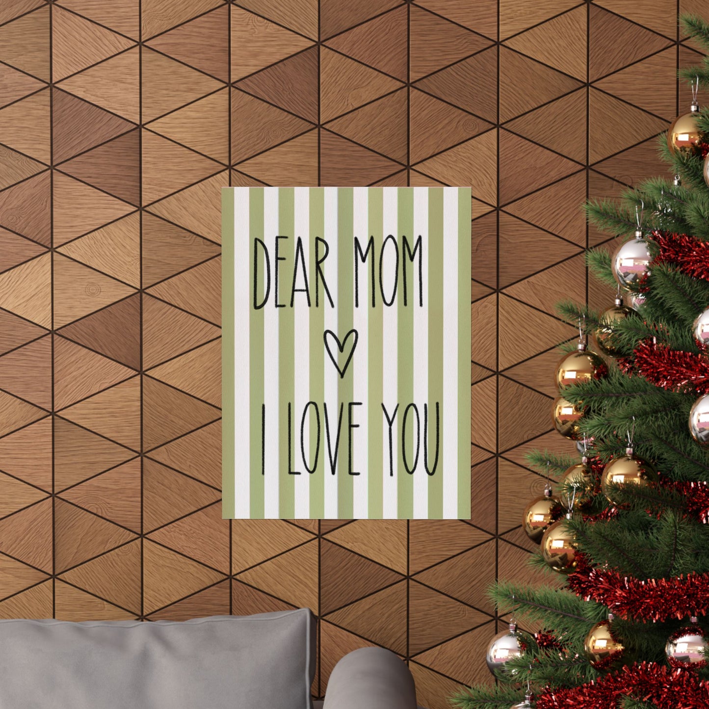 Green Poster “Dear Mom I Love You” - Woman Poster Wall Art - Mom Lovely Posters