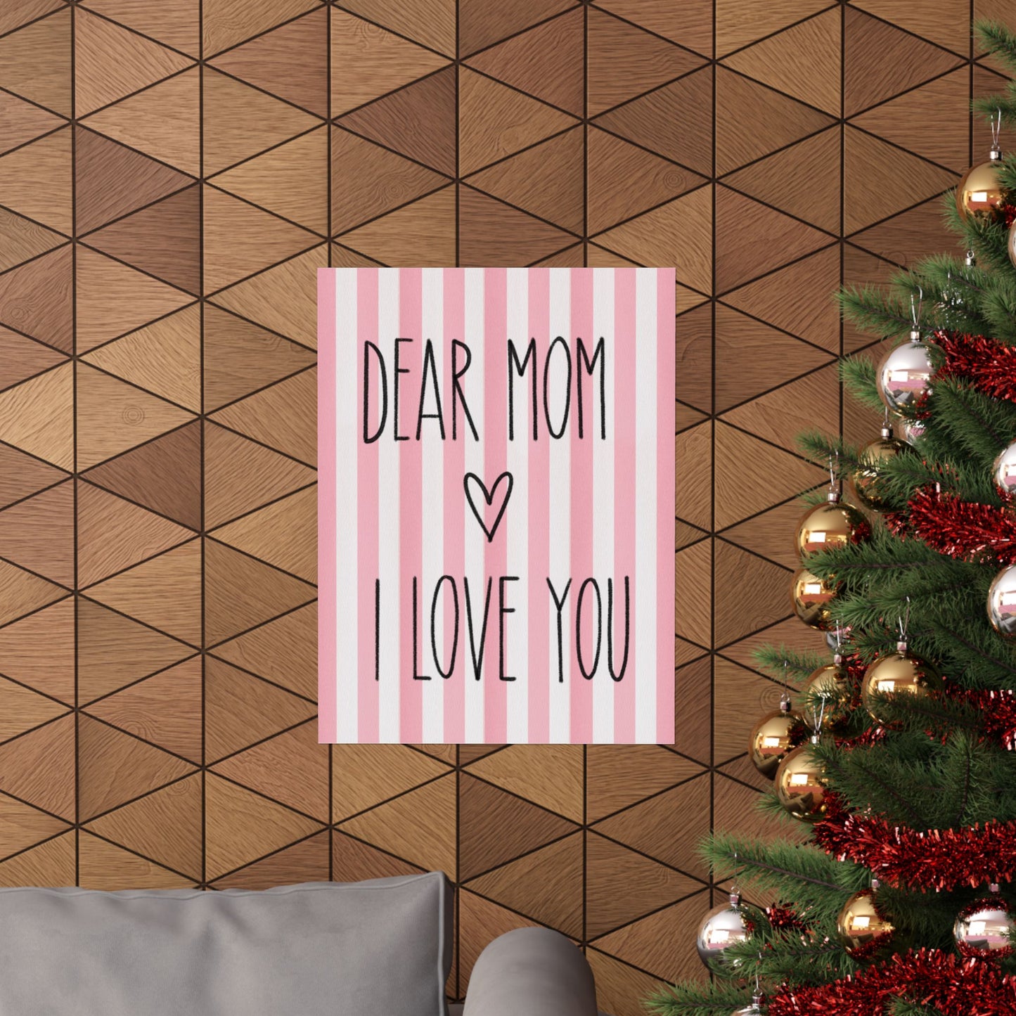 Pink Poster “Dear Mom I Love You” - Woman Poster Wall Art - Mom Lovely Posters