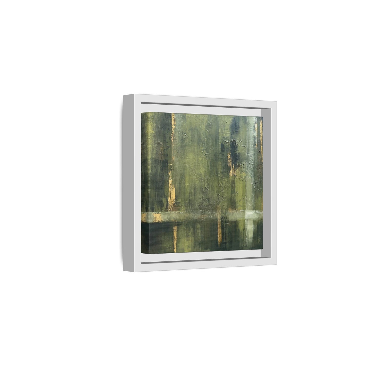 Abstract “Olive Green” Matte Canvas Framed Wall Art by AllessyArt