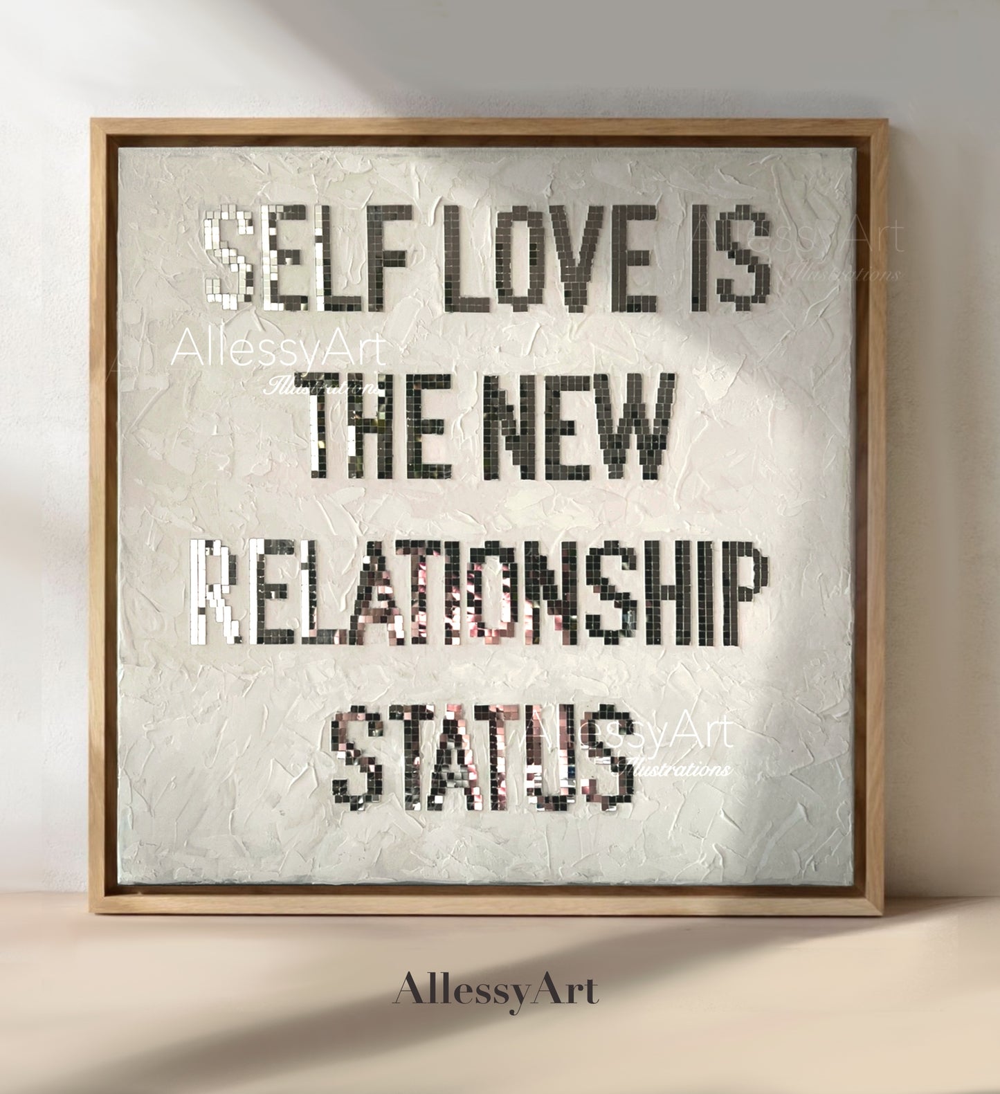 3D Wall Decor. Original Canvas Art by AllessyArt. Textured Artwork. Self Love Disco