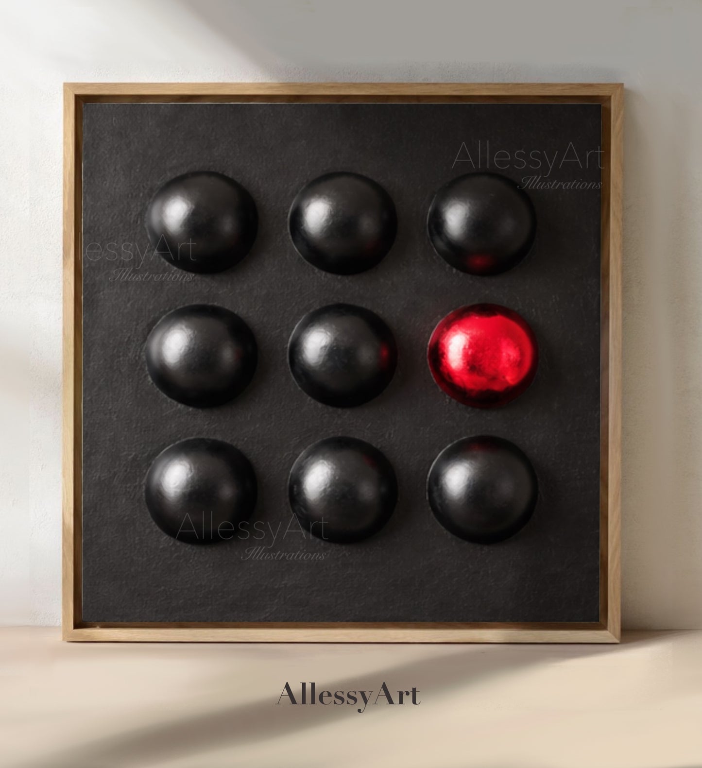 3D Wall Decor. Original Canvas Art by AllessyArt. Textured Artwork.